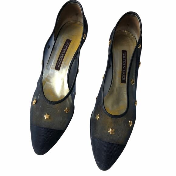 Walter Steiger Star Pump Navy Sheer 9.5AA Handmade - Picture 11 of 14